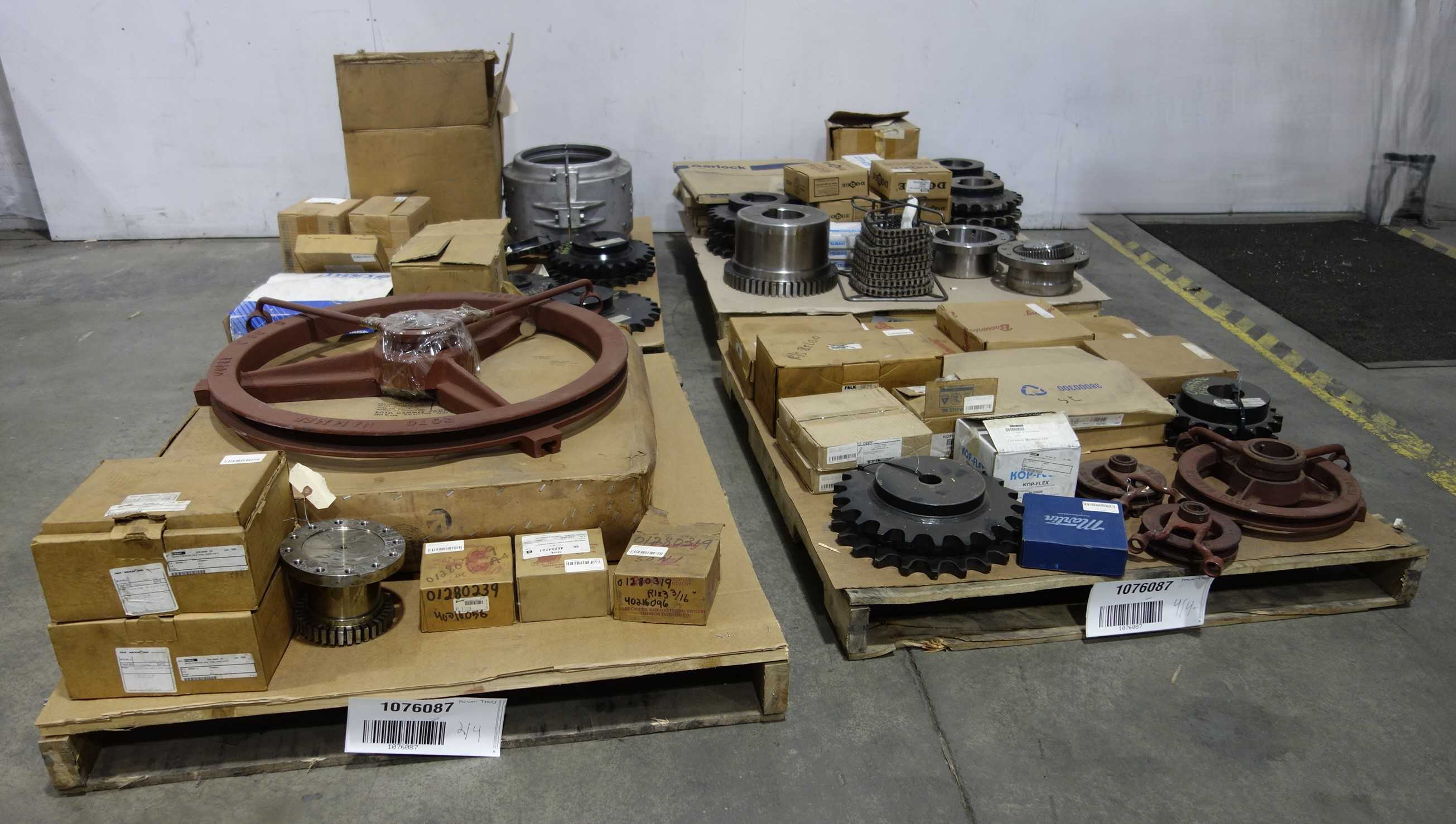 4 PALLETS OF ASSORTED POWER TRANSMISSION REPLACEMENT PARTS