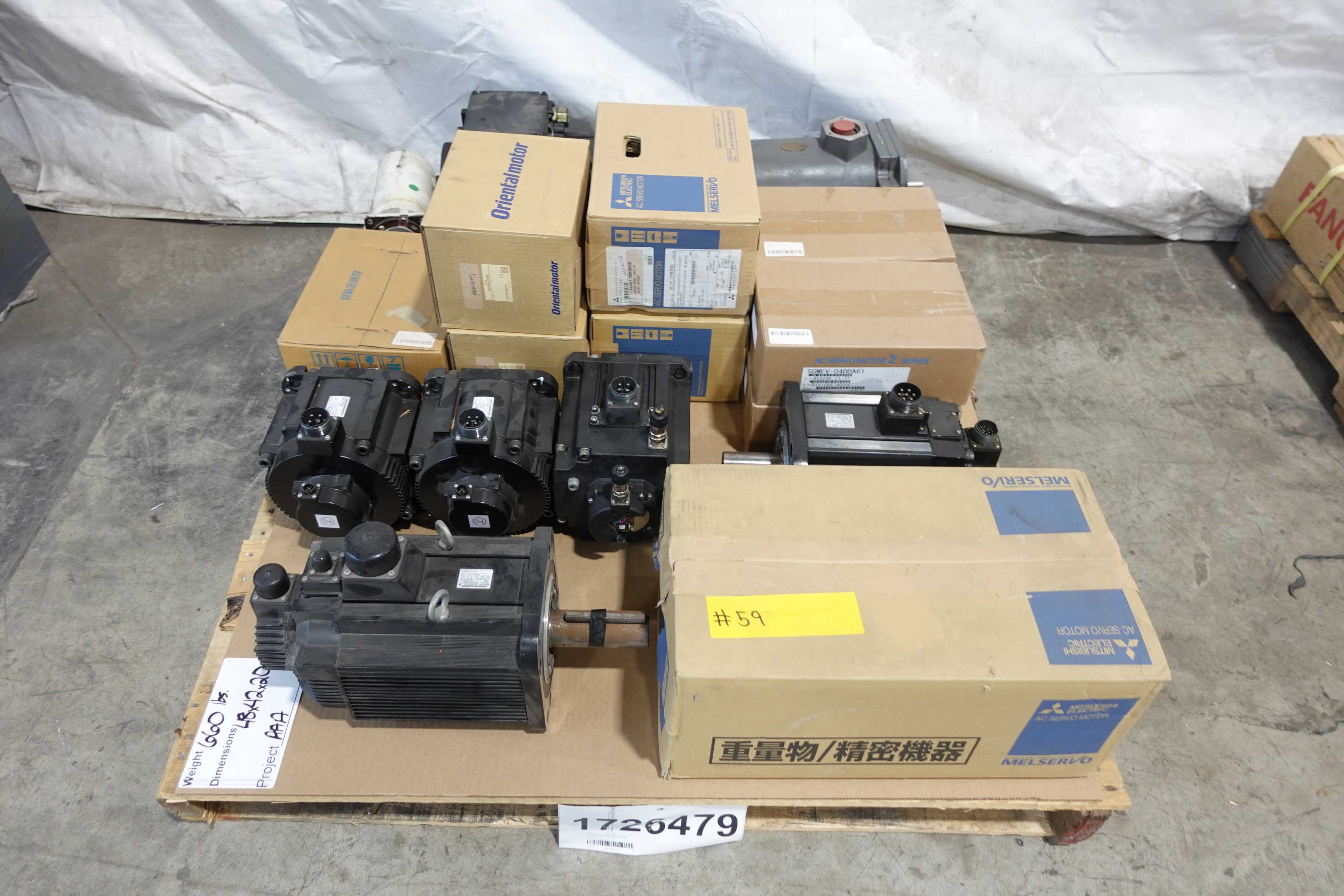 SKU 1726479 - PALLET OF ASSORTED SERVO MOTORS - SERVO MOTORS