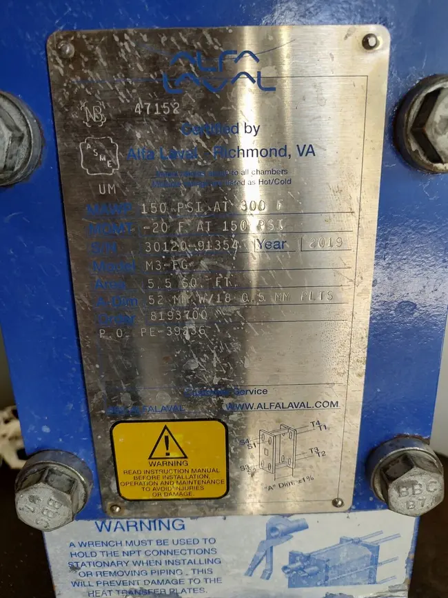 2019 ALFA LAVAL M3-FG PLATE HEAT EXCHANGER - undefined