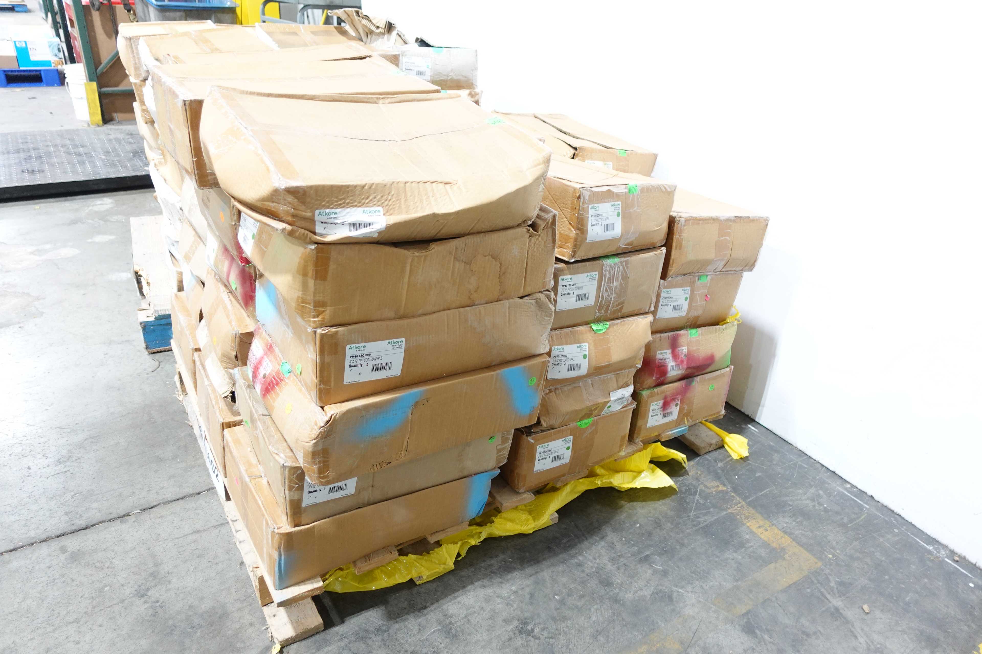 2 PALLETS OF ATKORE 12" PVC COATED NIPPLES, PV3012CN00, PV4012CN00 - CONDUIT FITTING