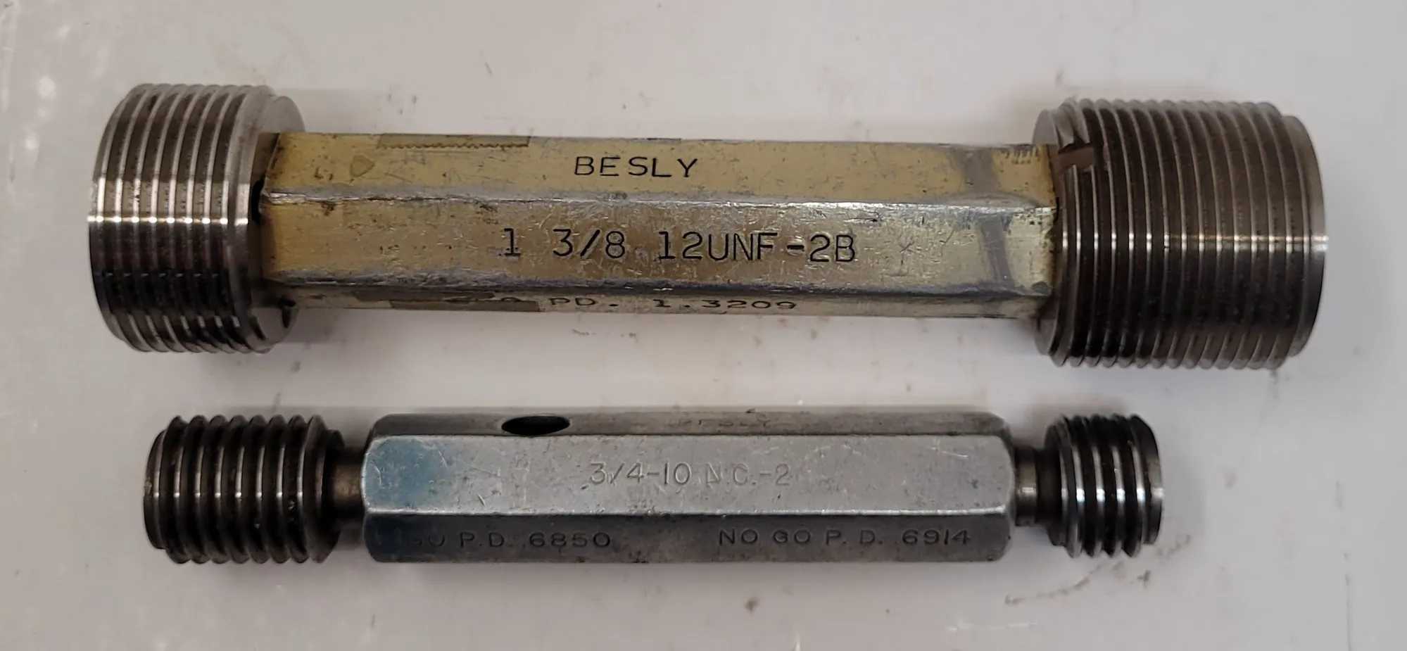 BESLY GO/NO GO PLUG GAUGE SET OF 8 - VARIOUS SIZES - MACHINE TOOLING