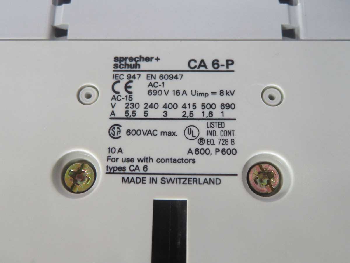 SPRECHER+ SCHUH CA 6-85 CONTACTOR T263522 - AC CONTACTOR