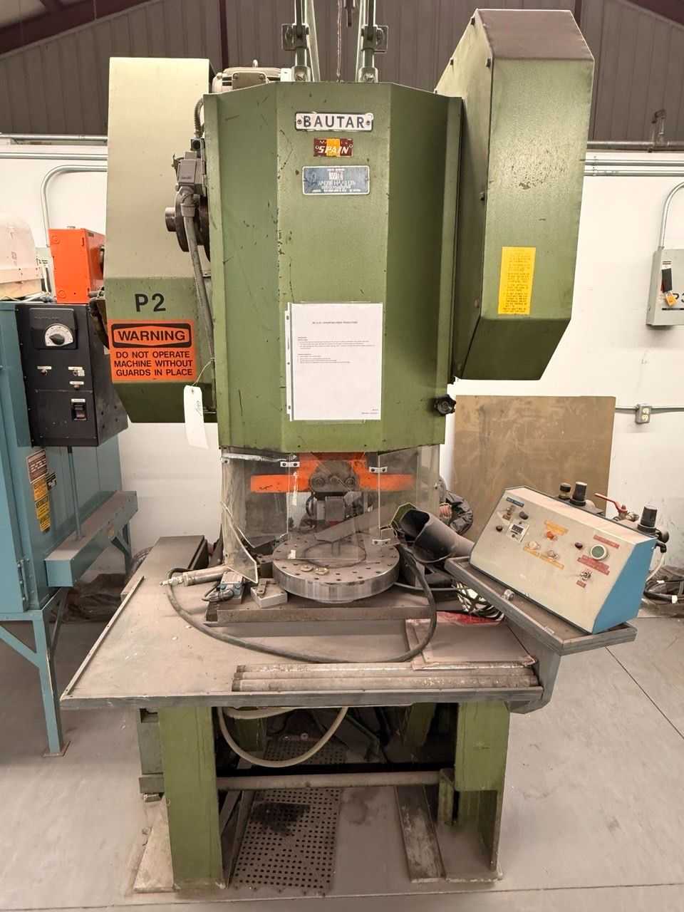 BAUTAR OBI PUNCH PRESS, C-FRAME, FLYWHEEL DRIVE, FOOT PEDAL, SINGLE-STROKE, ADJ RAM, 4000 LB - PUNCHING MACHINES