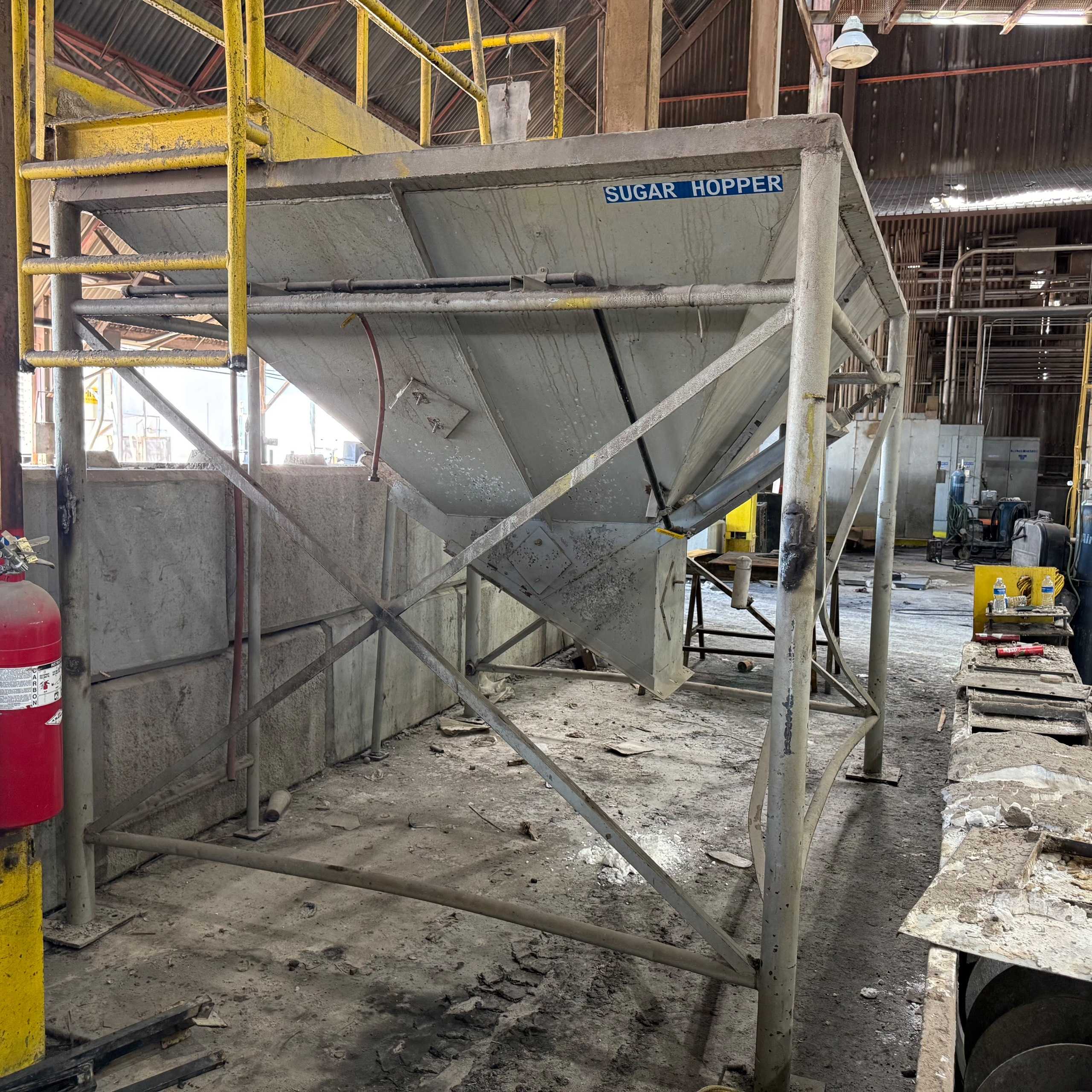 STAINLESS HOPPER BIN, 108"X70" - STORAGE BINS