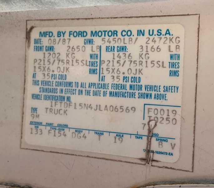 1987 FORD F-150 PICKUP TRUCK - PICKUP TRUCKS
