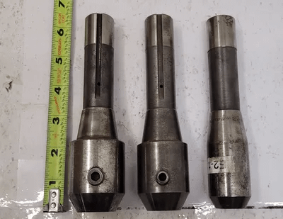 SHARS TOOL R8 TOOL HOLDERS, END MILL HOLDERS, LOT OF 3 (5/8”, 1/2”, 3/8” BORE DIAMETERS) - MACHINE TOOLING