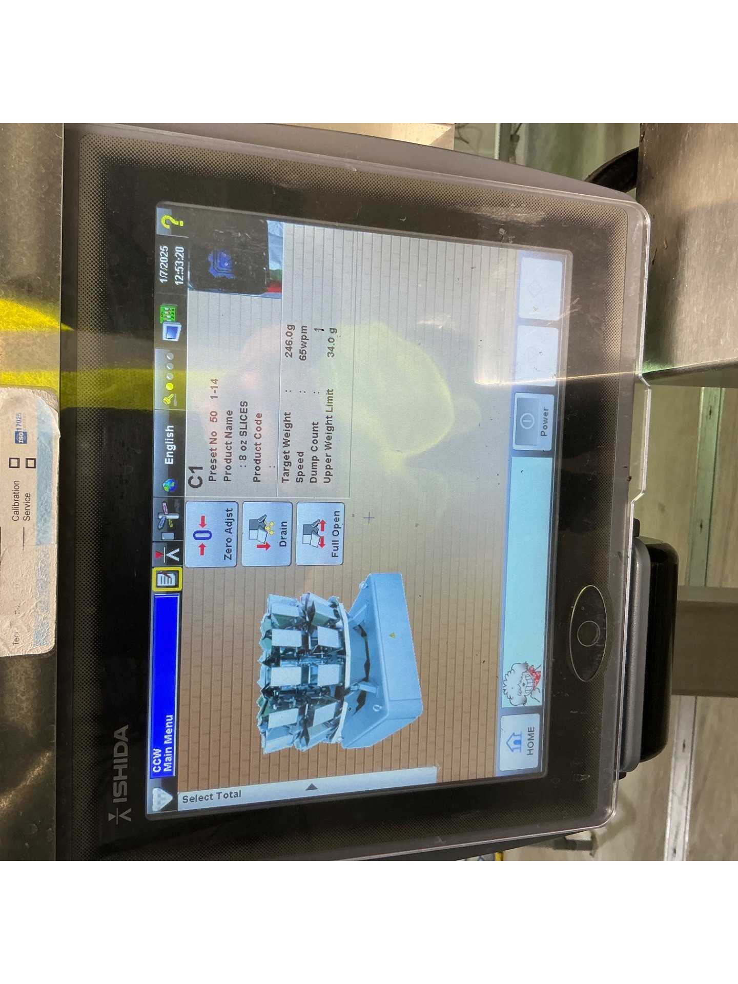 2001 ISHIDA ROTATING CHECK WEIGHER - ROTATING CHECK WEIGHER