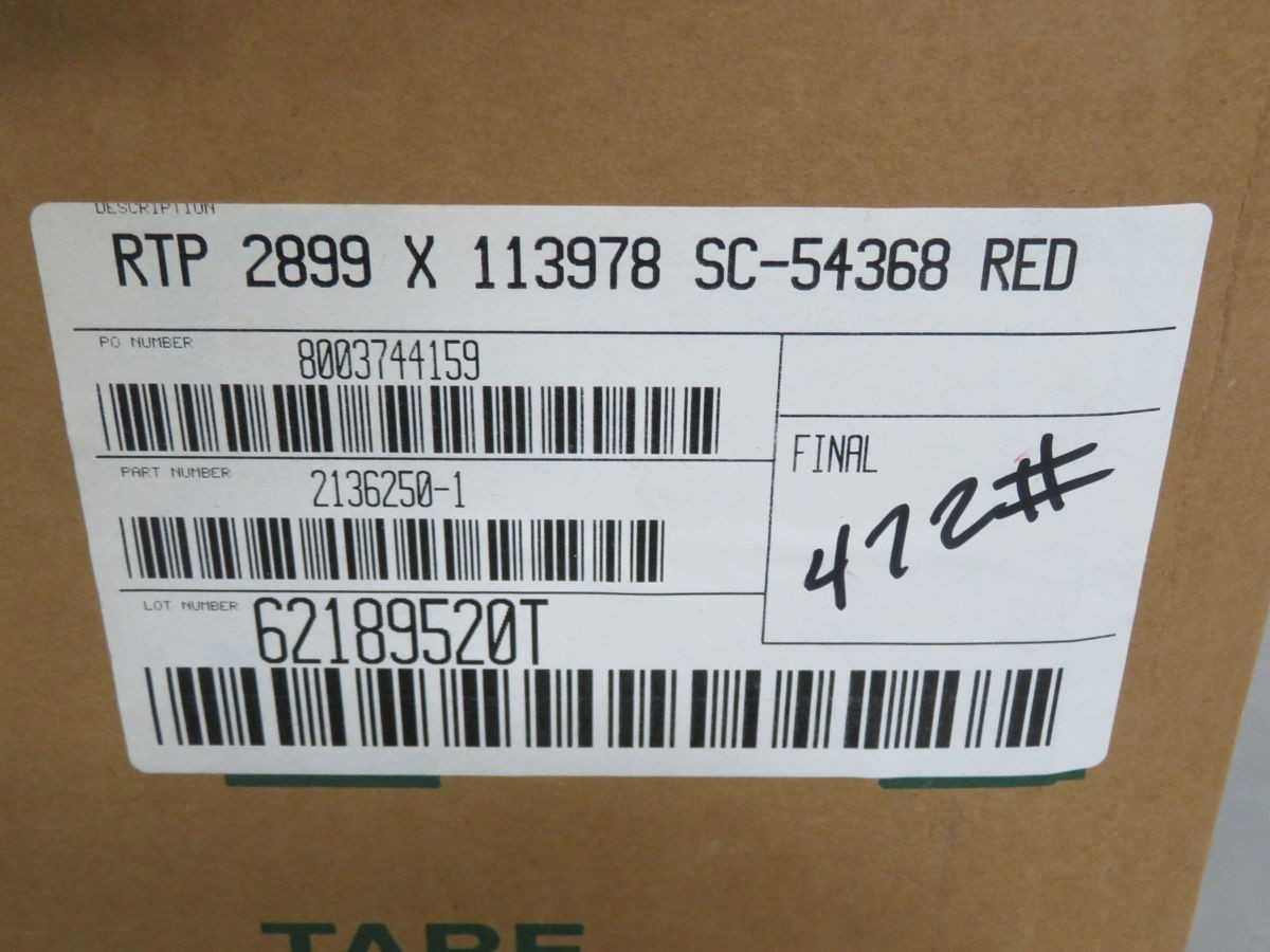 Lot Of 500 Lbs RTP 2136250-1 Red Thermoplastic T266894 - TEMPERATURE CONTROL COMPONENTS