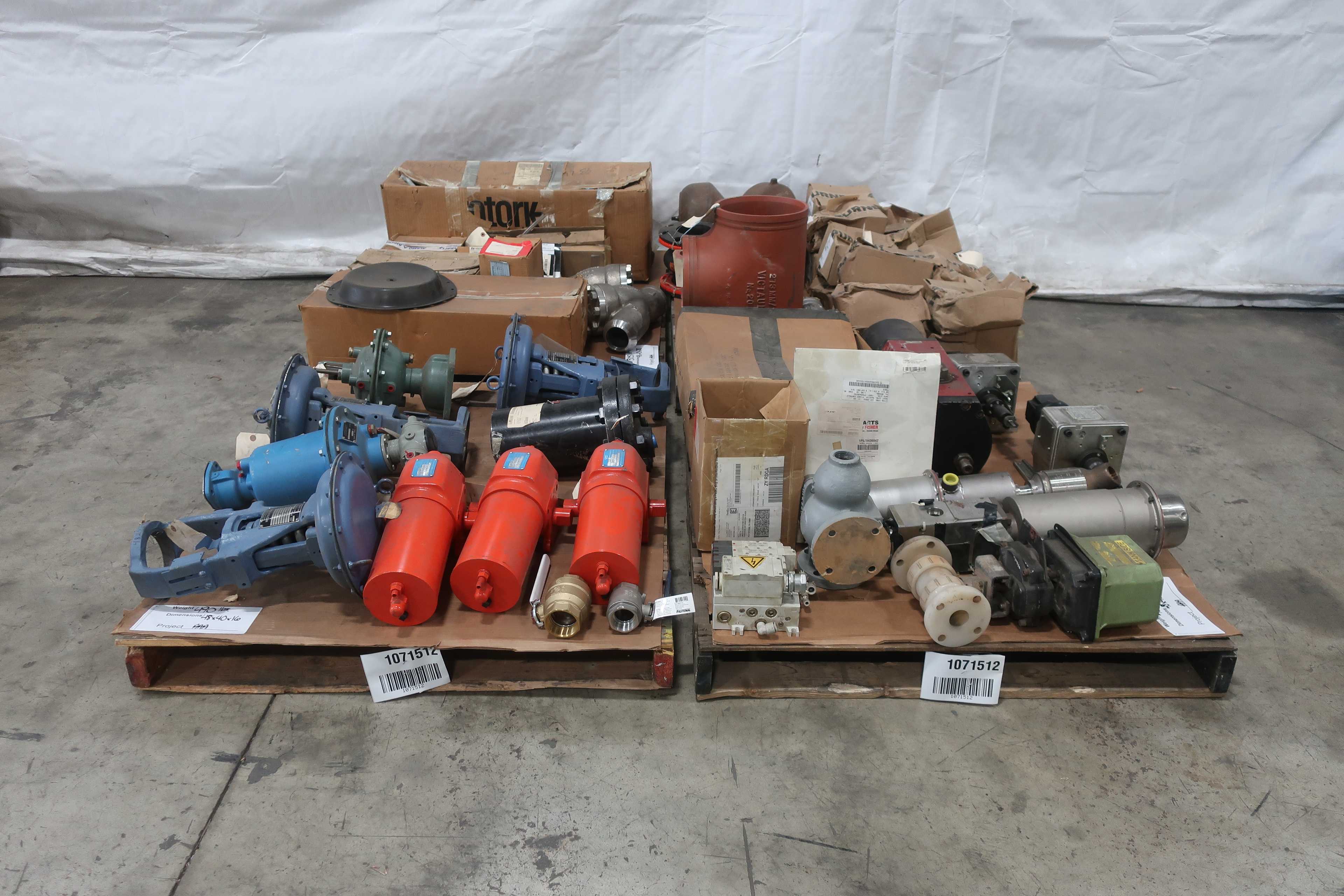 4 PALLETS OF ASSORTED VALVES AND VALVE PARTS