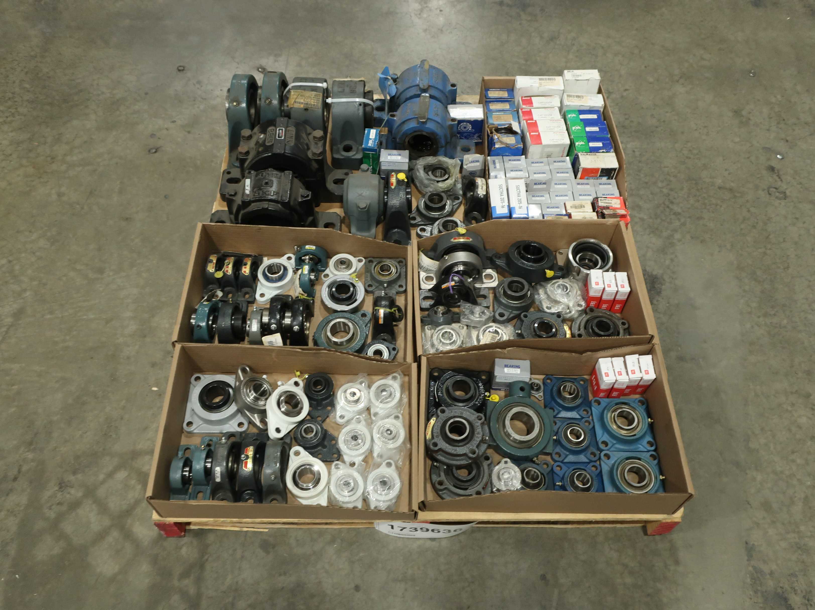 SKU 1739636 - PALLET OF ASSORTED MOUNTED, PILLOW BLOCK, HOUSINGS - BEARINGS