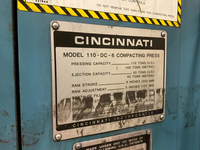CINCINNATI 110-DC-6 110 TON COMPACTING PRESS - undefined