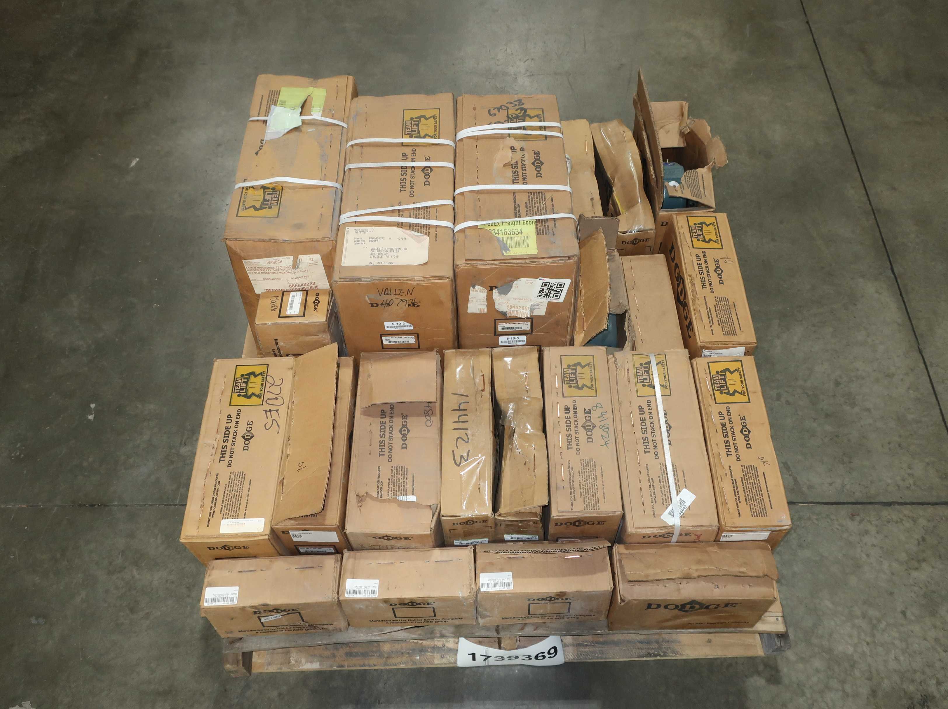 SKU 1739369 - PALLET OF ASSORTED DODGE PILLOW BLOCK BEARINGS - BEARINGS