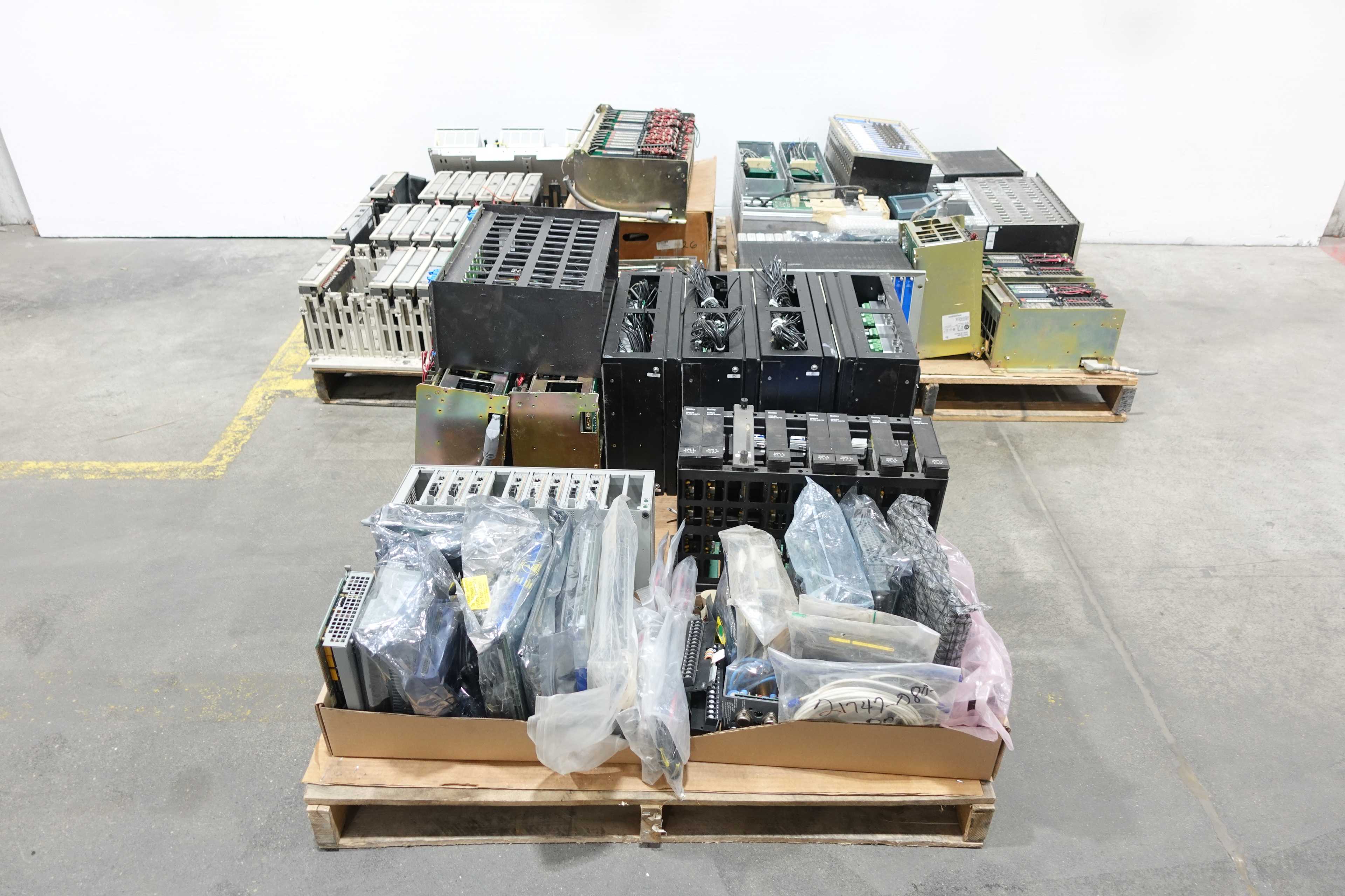 3 PALLETS OF ASSORTED CHASSIS AND MODULES - PLC MODULES