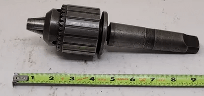 JACOBS NO 36 BALL BEARING CHUCK, 4MT ARBOR, CAP: 3/16-3/4IN, OAL: 9IN - MACHINE TOOLING