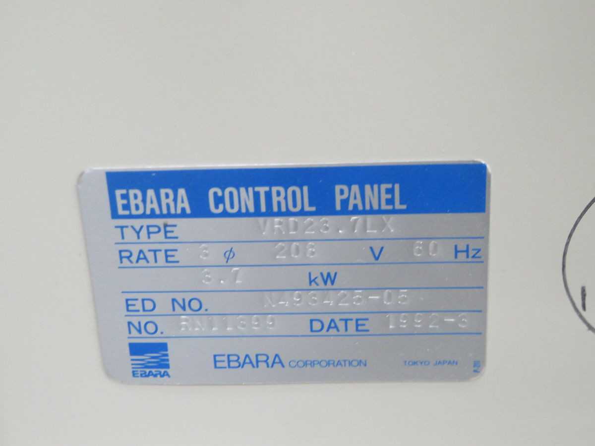 EBARA 40X20 200701 VACUUM PUMPS, 3/8 INCH NPT COOLANT CONNECTION - VACUUM PUMP