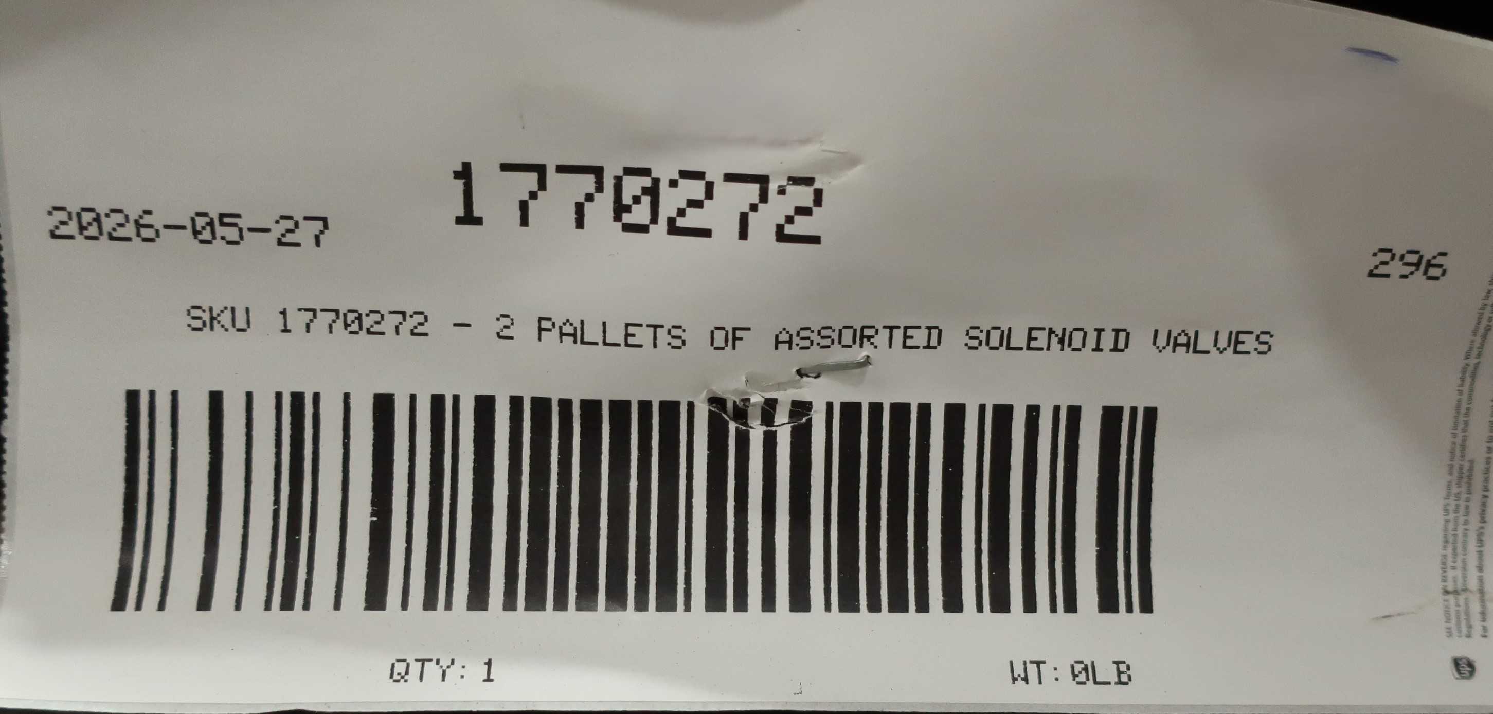SKU 1770272 - 2 PALLETS OF ASSORTED SOLENOID VALVES - SOLENOID VALVE