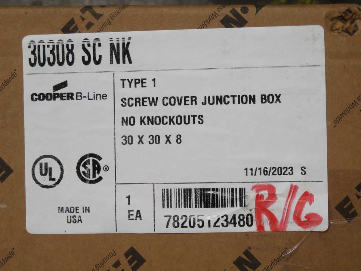 COOPER B-LINE 30308 SC NK SCREW COVER JUNCTION BOX T258447 - ELECTRICAL COMPONENTS