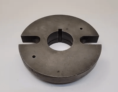 8" FACE PLATE W/ L-0 MOUNT, OVERALL DIAMETER: 8”, CENTER HOLE OD: 4.5”, CENTER HOLE ID: 3.25" - MACHINE TOOLING