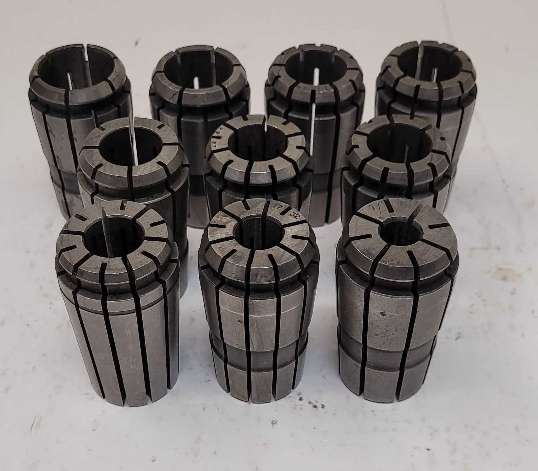 ERICKSON COLLETS - SET OF 10, VARIOUS SIZES (7/16" TO 31/32") - MACHINE TOOLING