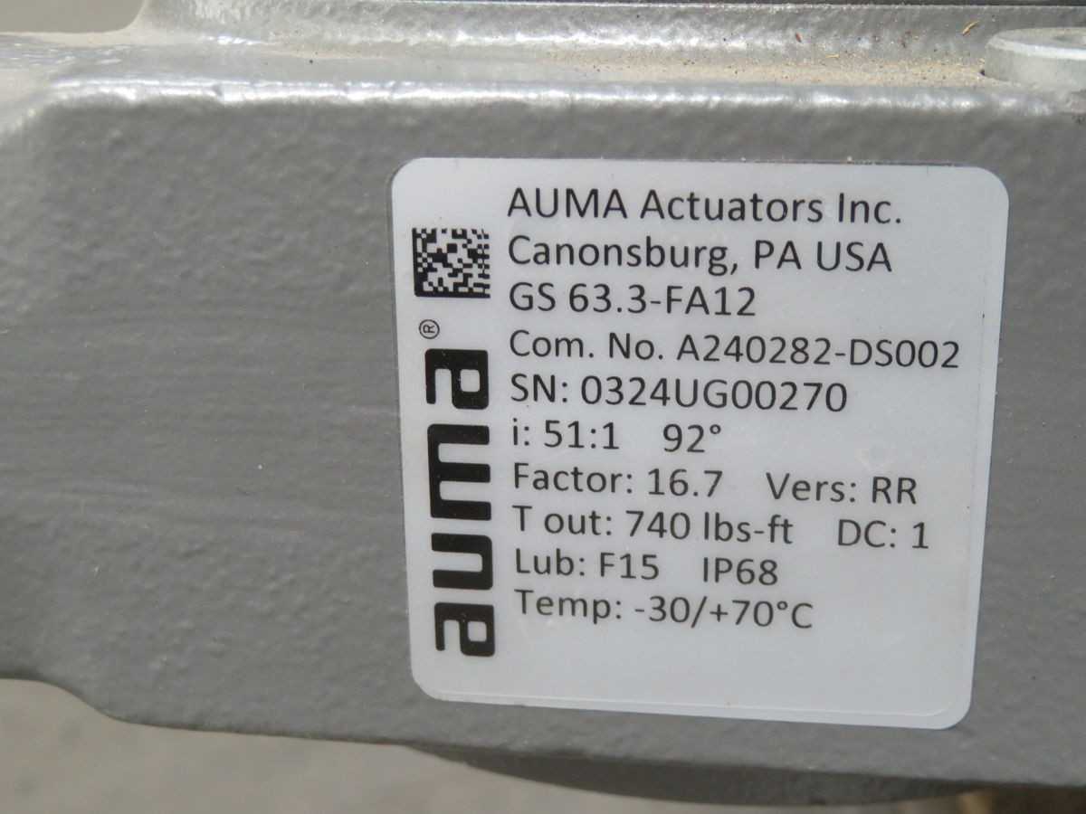 AUMA AC 01.2 VALVE ACTUATOR, 60-250NM TORQUE, 4-180RPM SPEED, IP68, -40/+80C TEMP - VALVE & ACTUATOR ASSEMBLY