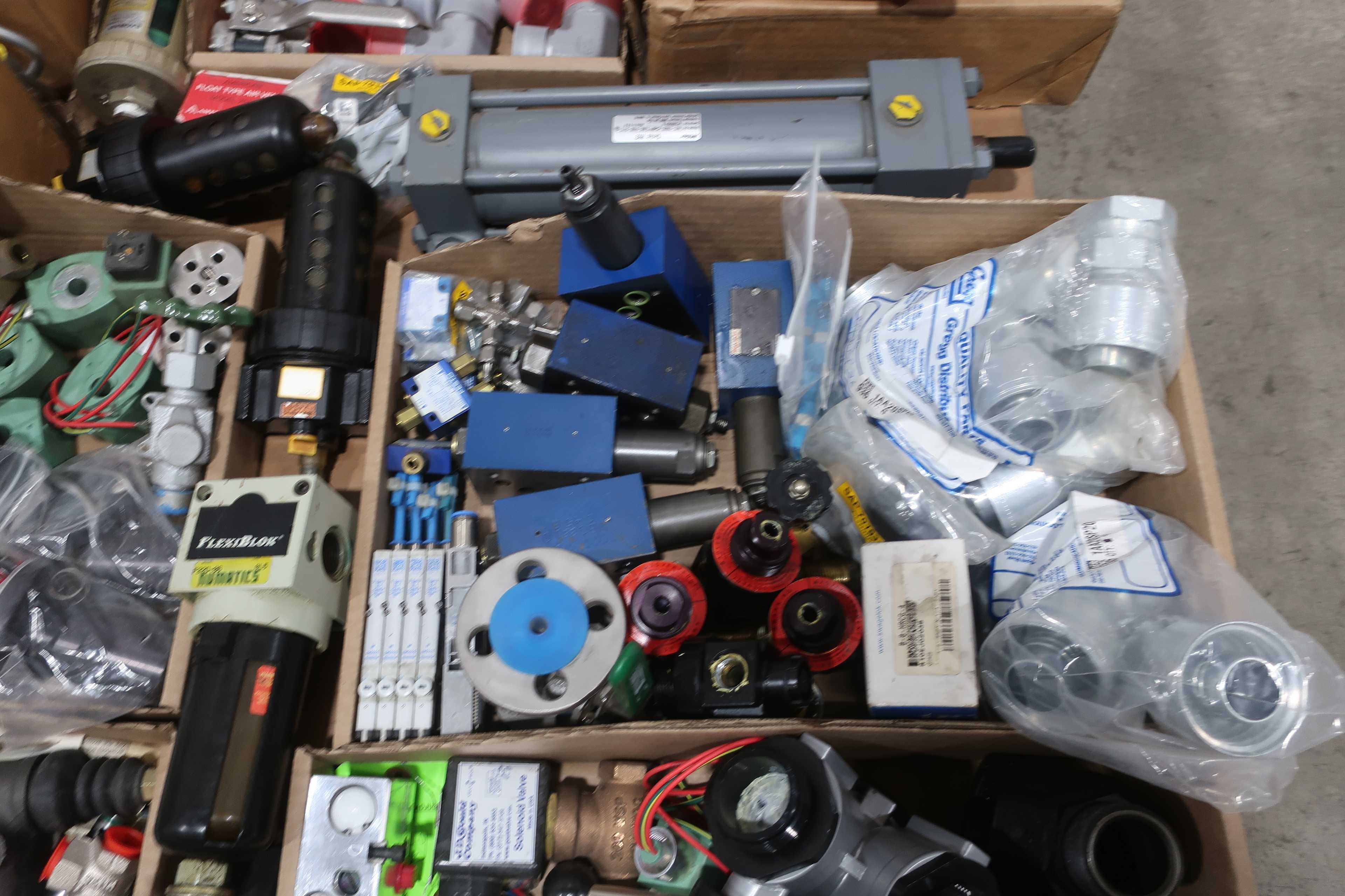 3 PALLETS OF ASSORTED VALVES AND PARTS - VALVE PARTS & ACCESSORIES