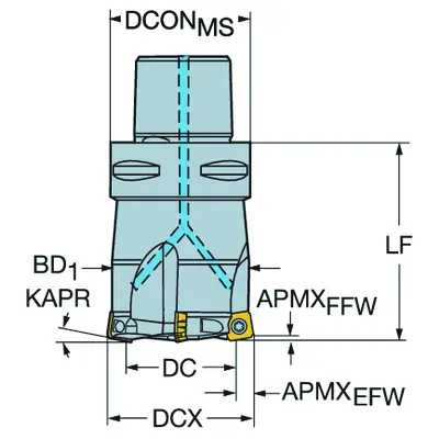SANDVIK COROMANT COROMILL 210 FACE MILL CUTTER, MODEL R210-086C8-14H (2.44 IN CUTTING DIA) - MACHINE TOOLING