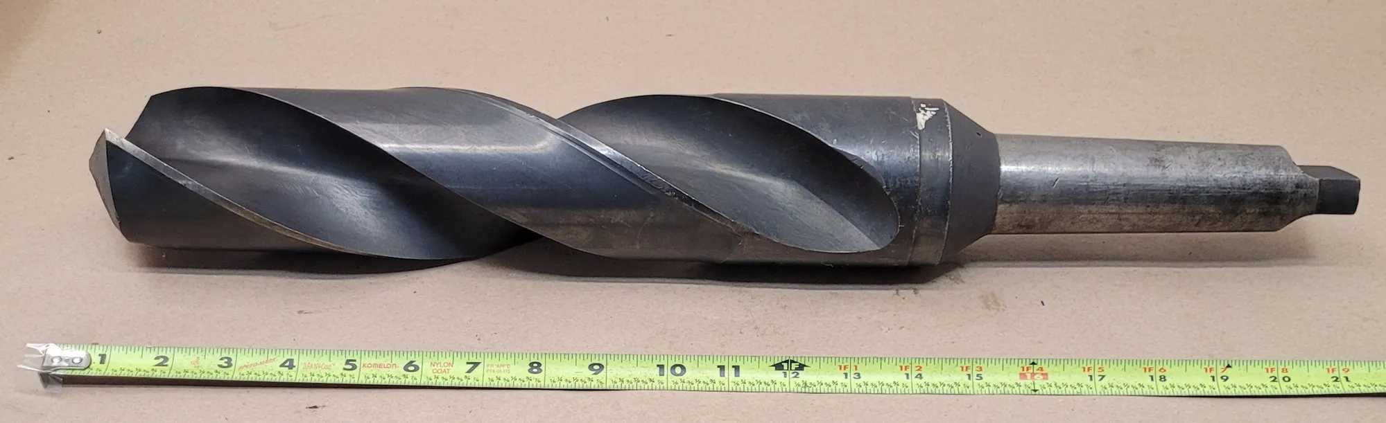 CLE-FORGE 2-31/32" TWIST DRILL, 5MT SHANK, 22" OAL, 14" FLUTE, 6" SHANK, HIGH-SPEED STEEL - MACHINE TOOLING