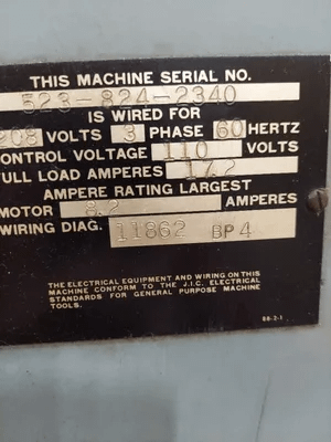 1983 BROWN & SHARPE MODEL 824 8" X 24" HYDRAULIC HORIZONTAL-SPINDLE SURFACE GRINDER - CYLINDRICAL GRINDERS
