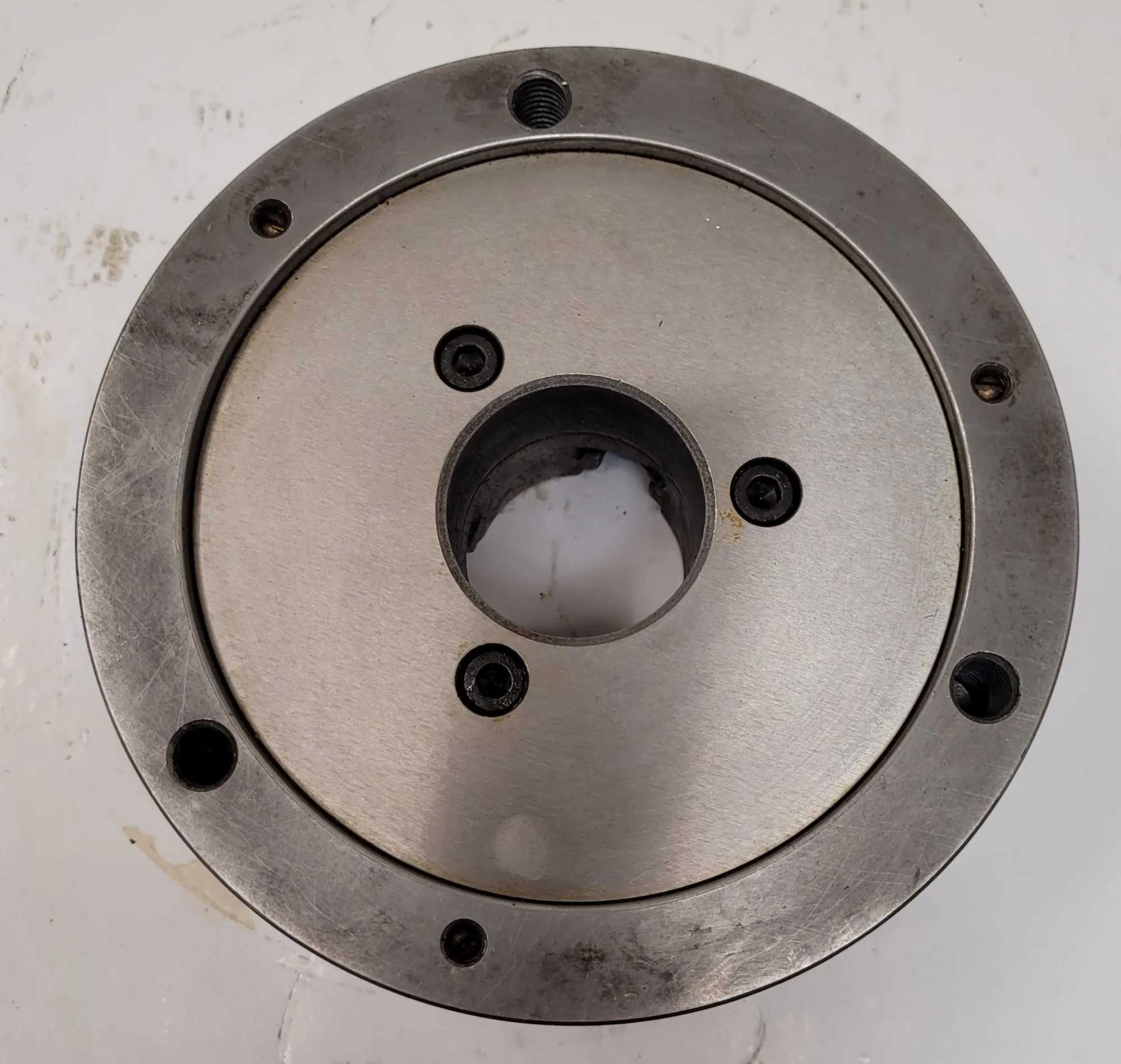 ROHM 3 JAW CHUCK, MODEL 160, 6.25" DIA, 1.5" CENTER HOLE ID, 2.5" HEIGHT, 3600 MIN RPM - MACHINE TOOLING