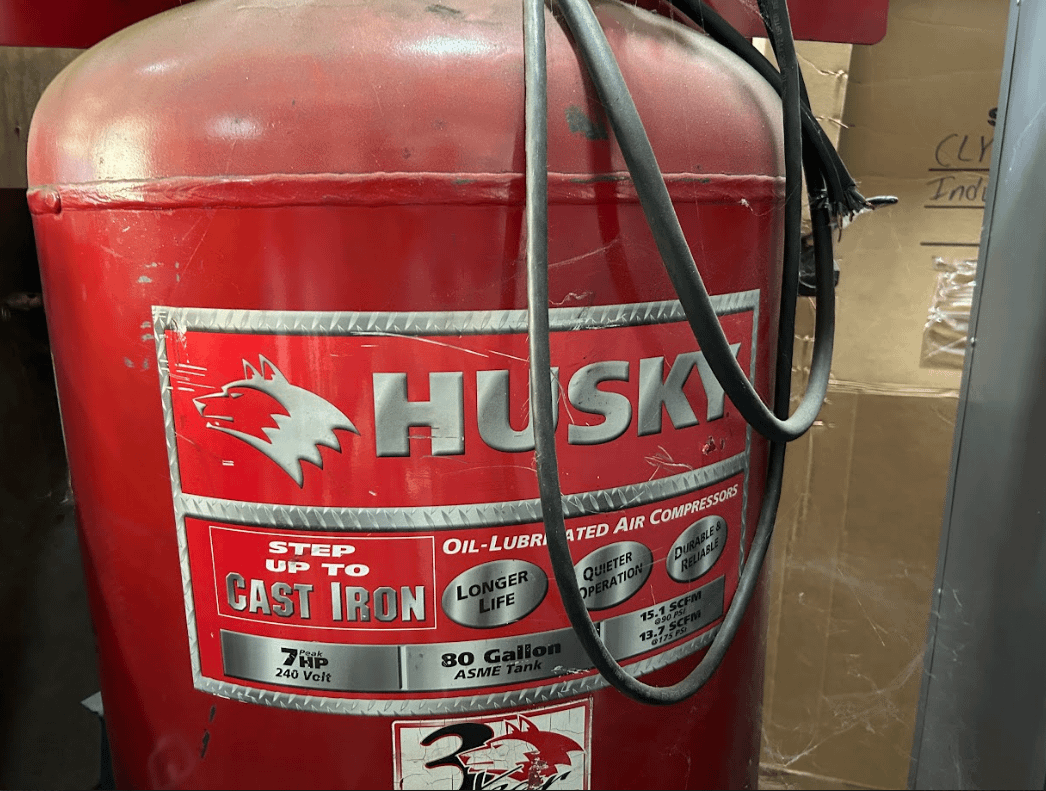 HUSKY 80 GALLON STATIONARY AIR COMPRESSOR - STATIONARY AIR COMPRESSOR