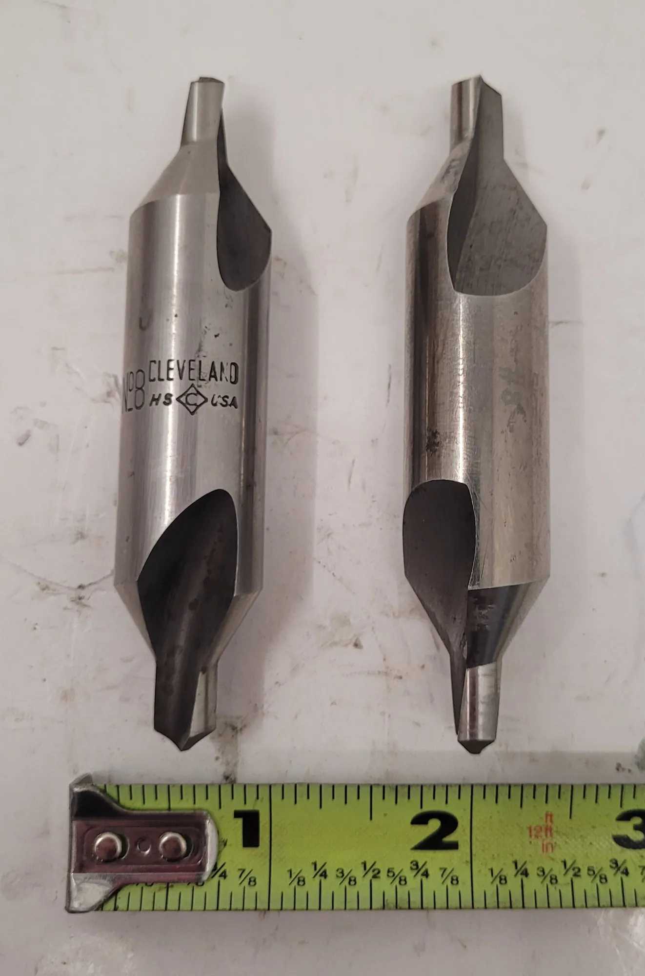 CLEVELAND COMBINED DRILL/COUNTERSINK SET, #8 & #5 SIZE, HIGH SPEED STEEL, 60 DEGREE ANGLE - MACHINE TOOLING