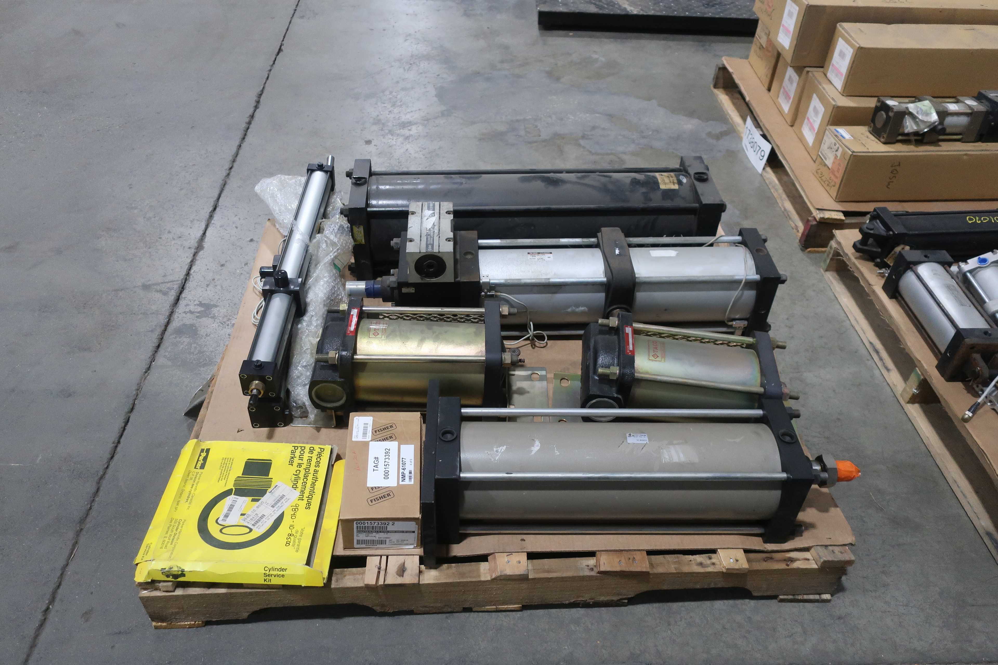 SKU 1738079 - 4 PALLETS OF ASSORTED PNEUMATICS - PNEUMATIC PARTS