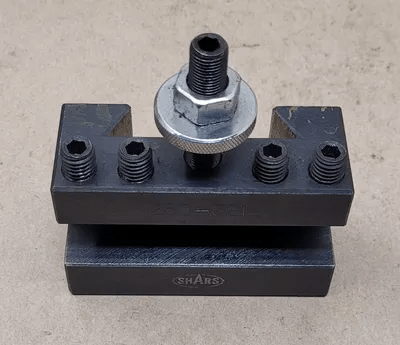 SHARS 250-301 CXA 1 QUICK CHANGE TOOL POST HOLDER (1/2"-3/4") W/ KENNAMETAL MDJNR-124B - MACHINE TOOLING