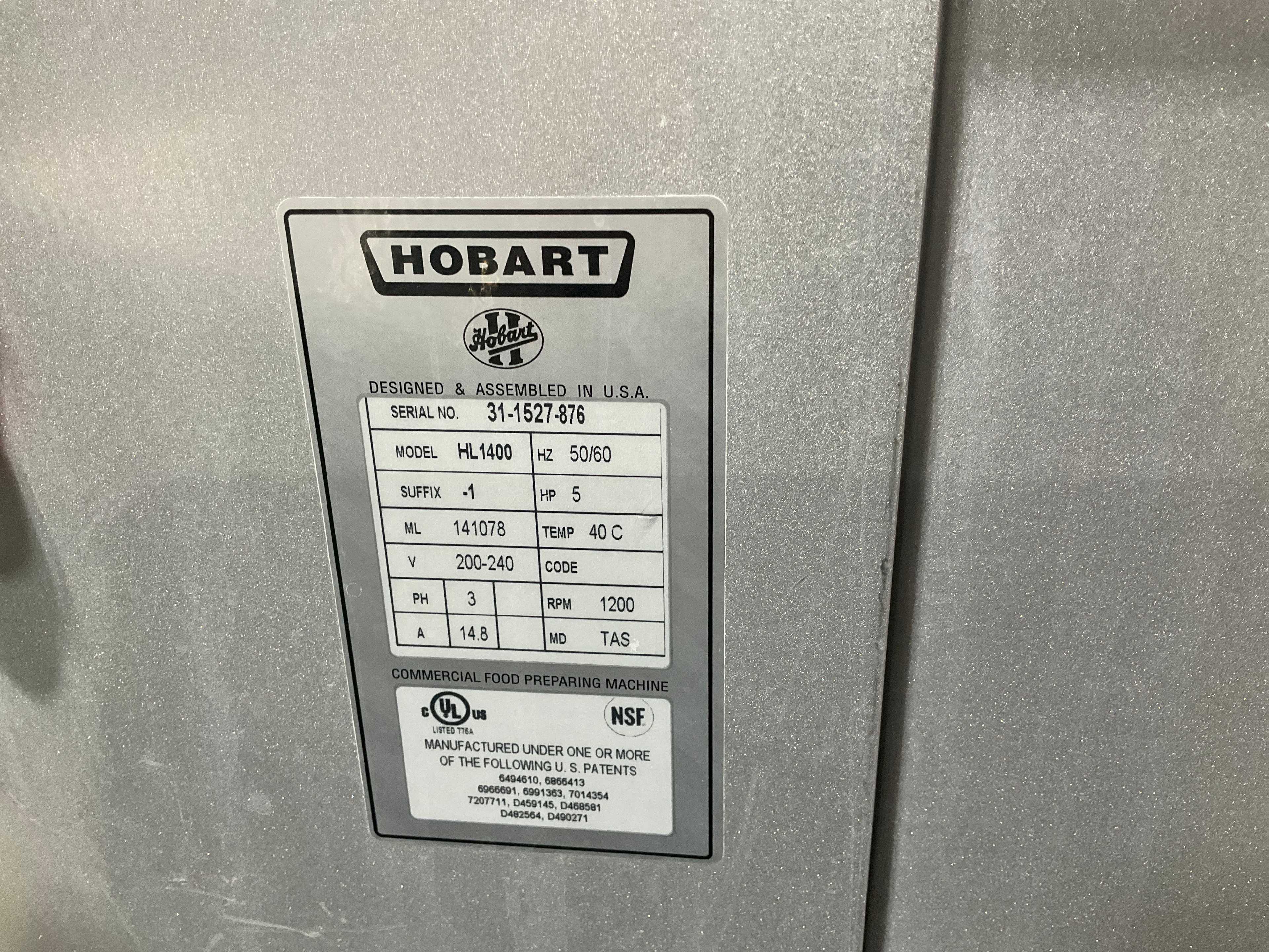 HOBART HL1400 PLANETARY MIXER WITH BOWL - PLANETARY MIXER