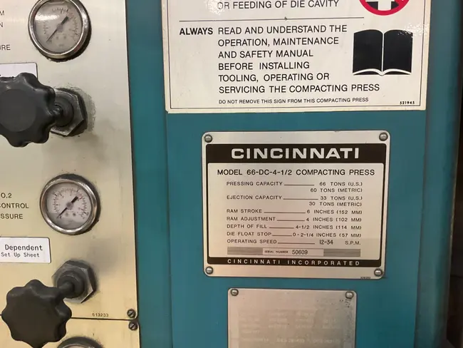 CINCINNATI 66-DC-4-1/2 COMPACTING PRESS - undefined