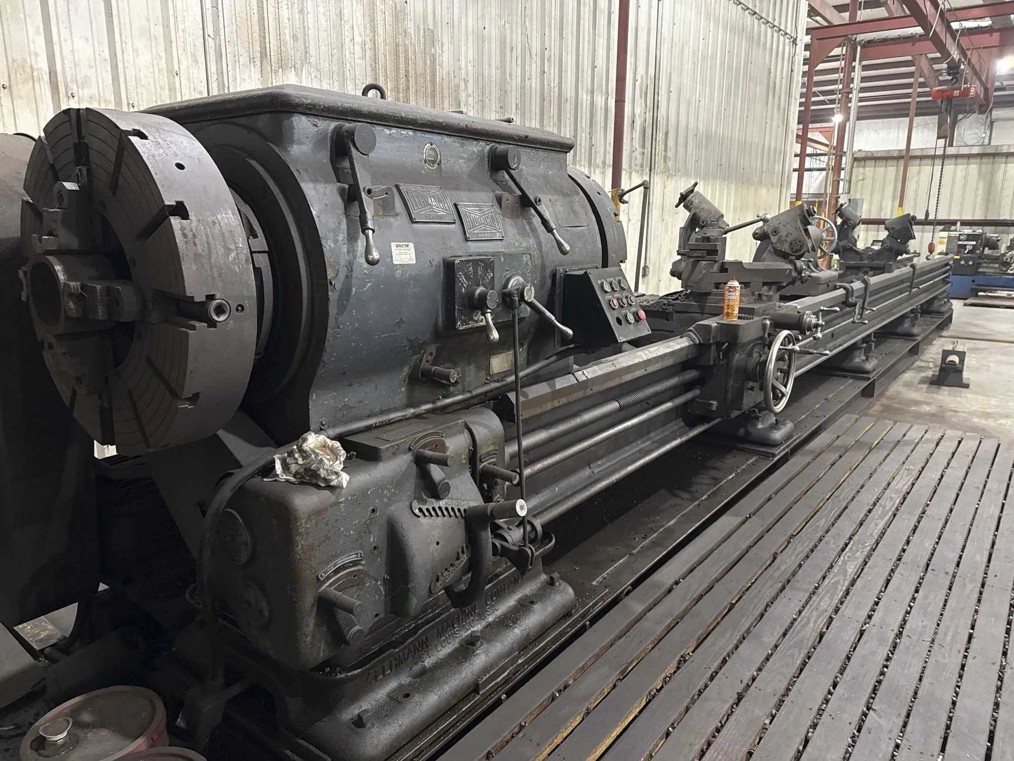 LEHMANN LONG BED LATHE, 35 IN SWING, 14 IN BORE, 31 FT BC, 40 HP, 300 RPM - MANUAL LATHES