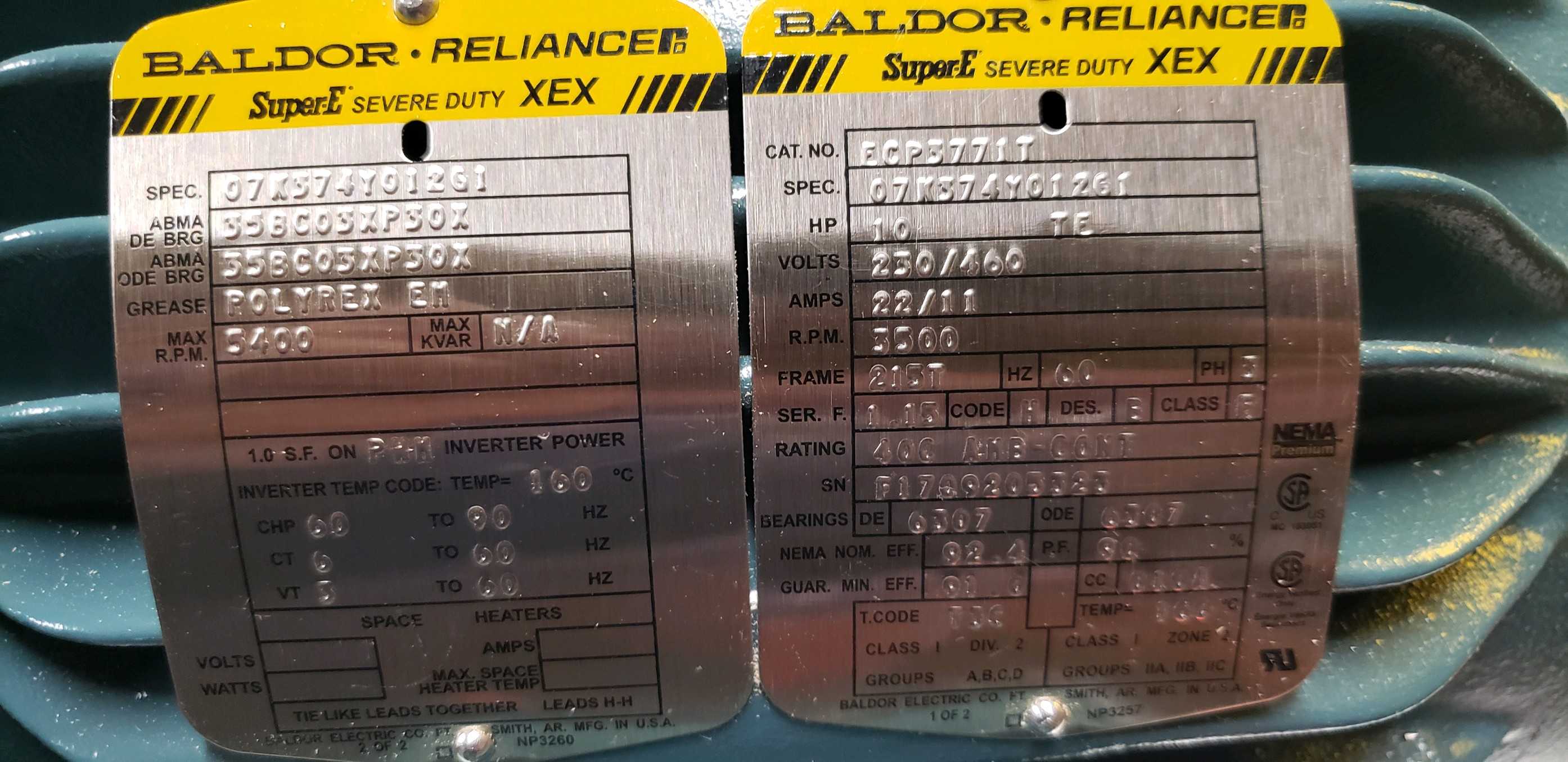 BALDOR-RELIANCE 07K374Y012G1 AC MOTOR - AC MOTOR
