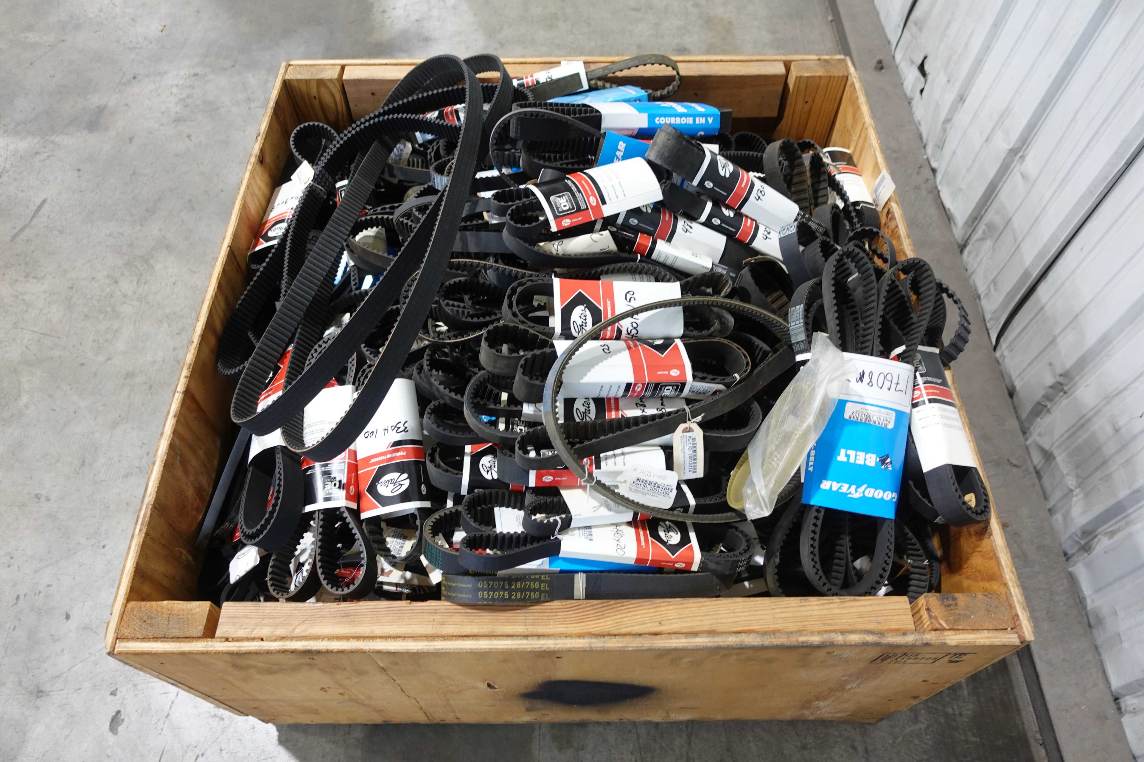 SKU 1747205 - CRATE OF ASSORTED V-BELTS - BELTS