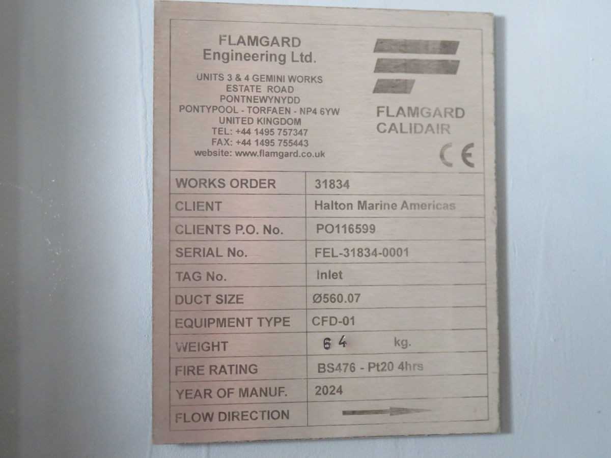 FLAMGARD CFD-01, CIRCULAR FIRE DAMPER, A0-A60 FIRE RATING, EN 1751 CL 2-3 LEAKAGE - VENTILATION DAMPER