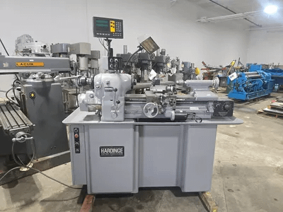 HARDINGE HLV-H WIDE BED TOOL ROOM LATHE W/ 2 AXIS DRO, 4" 3 JAW CHUCK, QUICK CHANGE TOOLPOST - MANUAL LATHES
