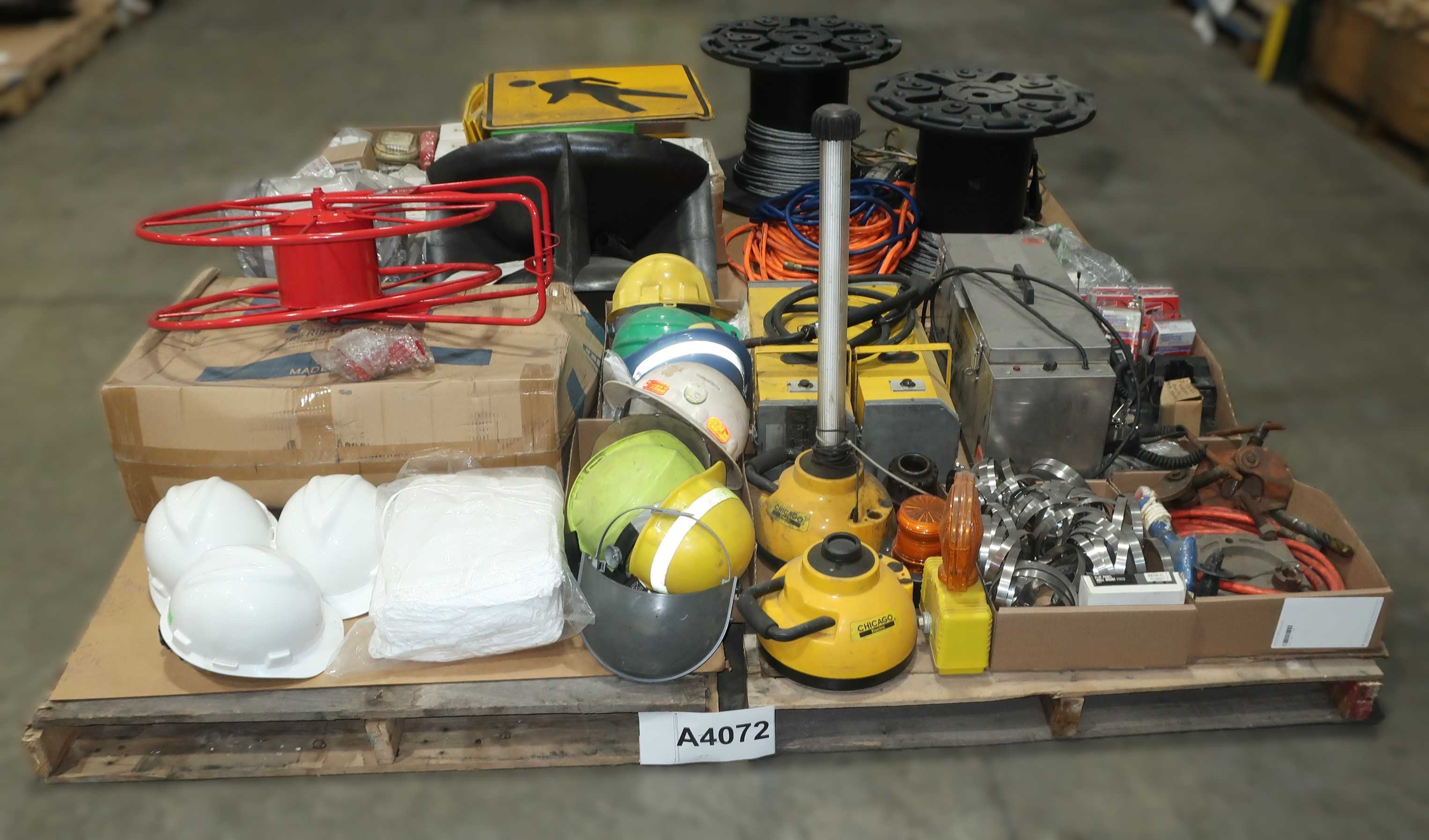 4 PALLETS OF ASSORTED SHOP SUPPLIES AND PPE - INDUSTRIAL PARTS