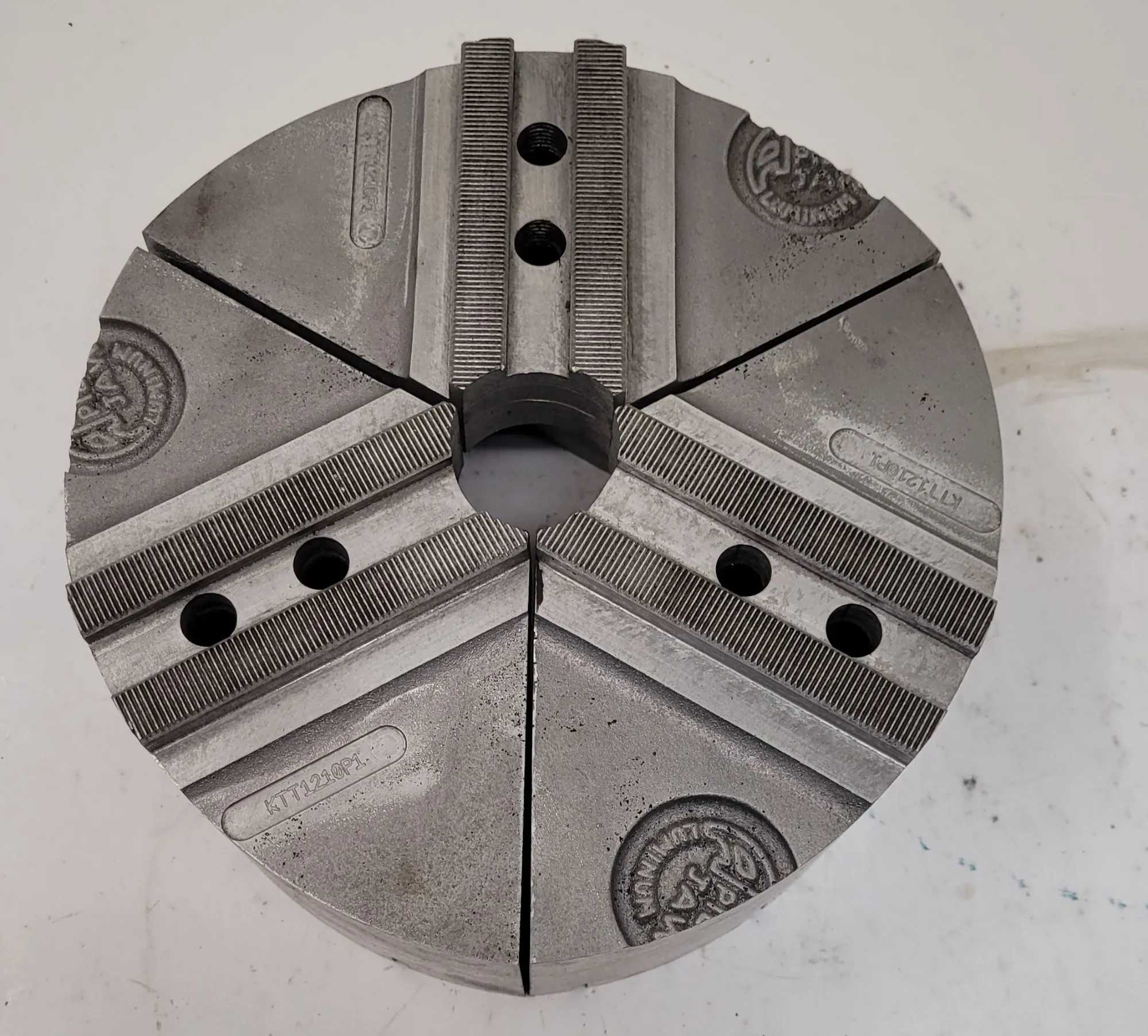 ABBOTT KTT1210P1 3 JAW CHUCK - 10 IN CHUCK SIZE, 12 IN DIAMETER, 6061 T-6 ALUMINUM MATERIAL - MACHINE TOOLING