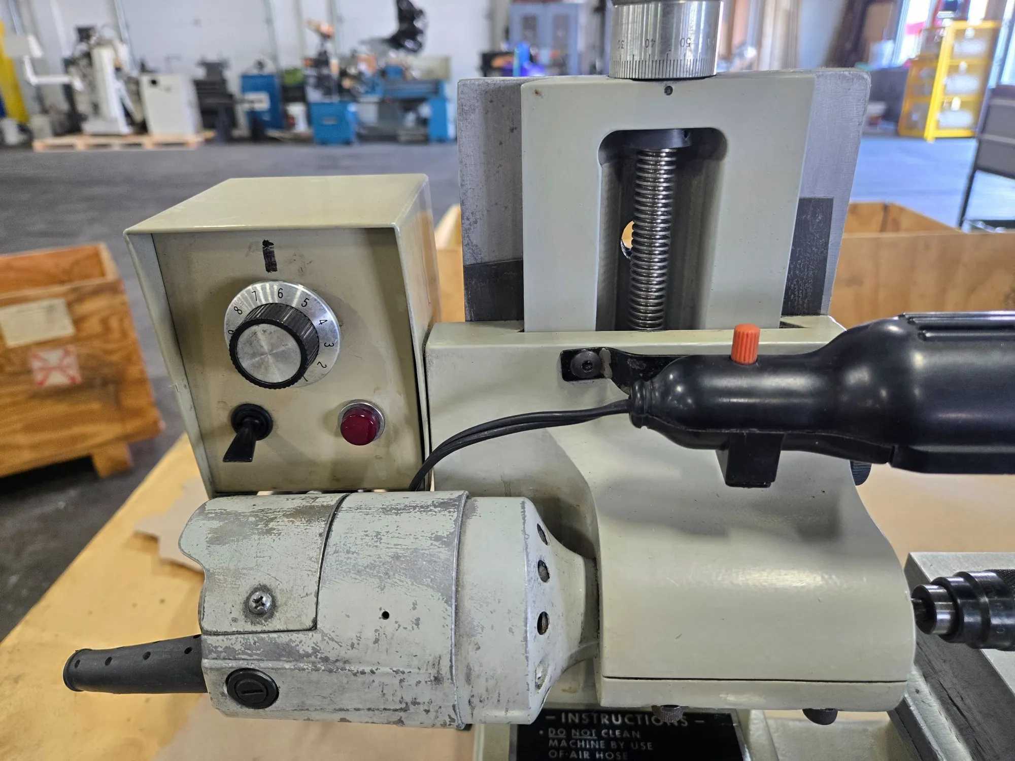 WESTHOFF WM-100-1 HORIZONTAL ELECTRODE DRILLING MACHINE, 110V, VARIABLE SPEED CONTROL - DRILLING MACHINES