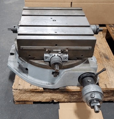 TROYKE DMT-15 CROSS-SLIDE ROTARY TABLE (MANUAL) - 12" X 12" TABLE SIZE - MACHINE TOOLING