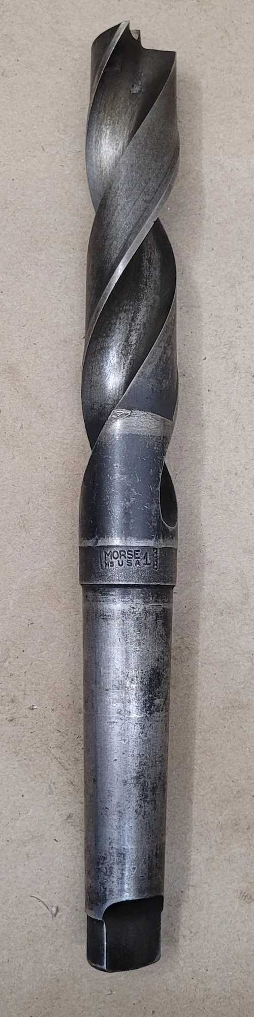 MORSE USA 1-3/8" HSS TWIST DRILL, 4MT SHANK, 13" OAL, 7" FLUTE LENGTH - MACHINE TOOLING