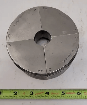 SUPERIOR CINCINNATI COLLET PAD, 1 1/8" S-STYLE EMERGENCY, 2” HEIGHT, NON-SERRATED - MACHINE TOOLING