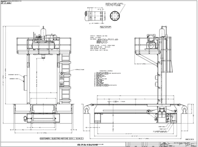 DAKE 200 TON H-FRAME TRAVELING-HEAD HYDRAULIC STRAIGHTENING PRESS, 40" STROKE - HYDRAULIC PRESSES