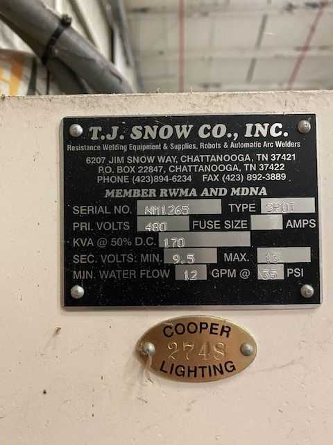 T.J. SNOW SPOT WELDER, 170KVA, 480V, 12GPM, 35PSI - WELDERS