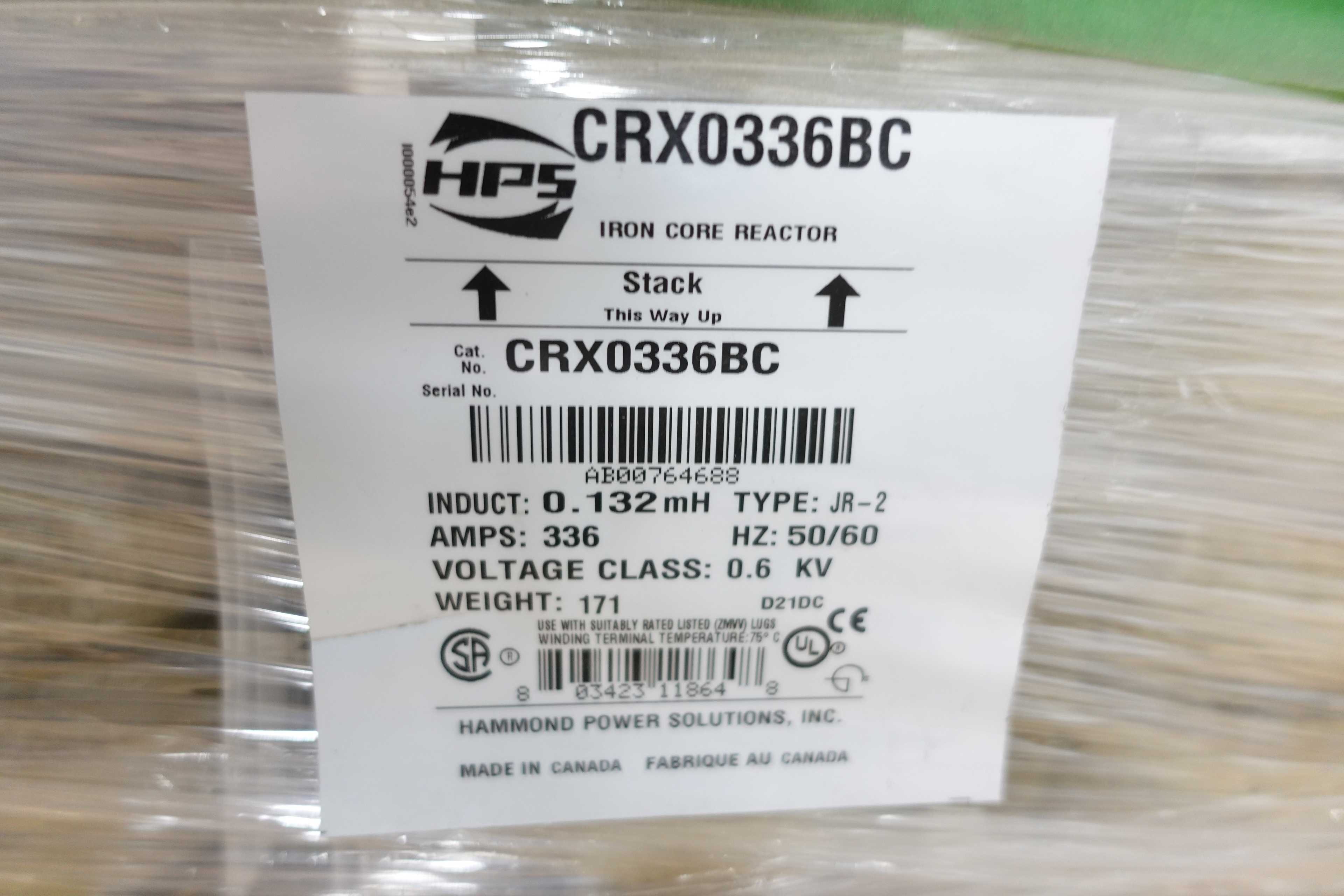 LOT OF 10 HPS CRX0336BC THREE PHASE LINE REACTORS - LINE REACTORS