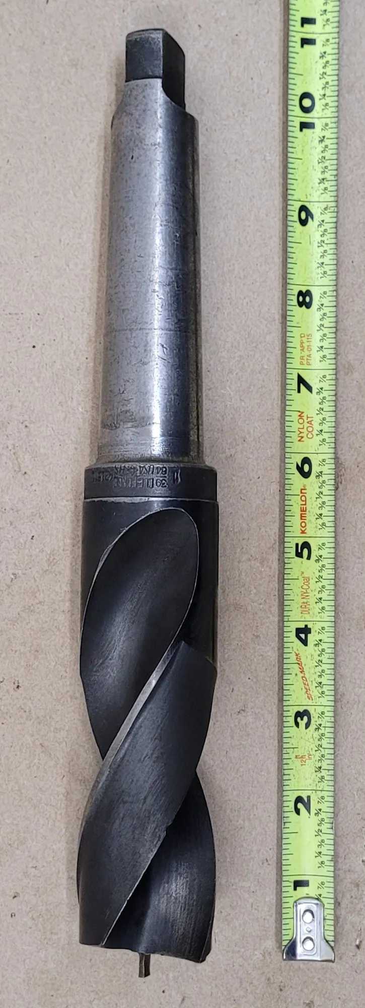 CLE-FORGE HSS TWIST DRILL, 1-39/64" DIA, 11" OAL, 4MT MORSE TAPER SHANK, 5" FLUTE LENGTH - MACHINE TOOLING